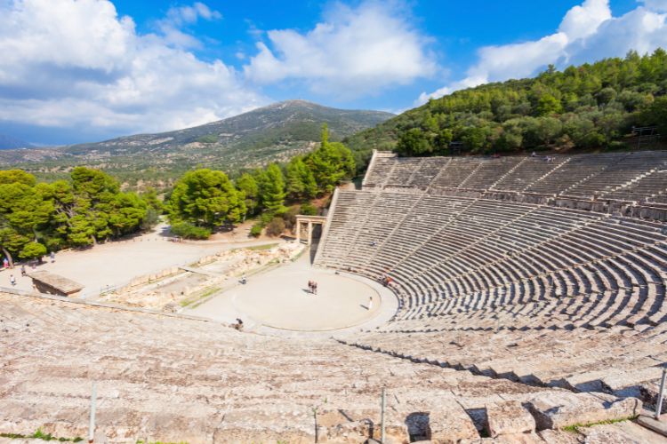The ancient amphitheater in Epidaurus, Greece