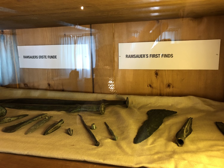 Artifacts from archeological excavation in Hallstatt Museum