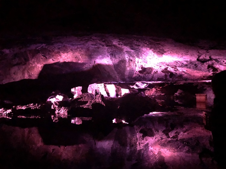 Hallstatt salt mines underground light show