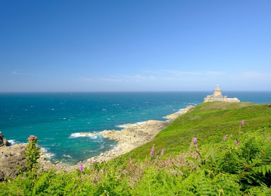 View of Fort la Latte in the summer